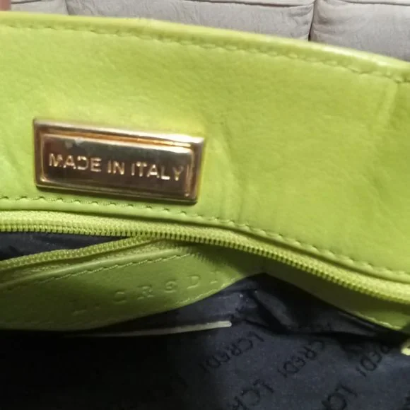 Vintage Lime Green "Lodis" Italian large purse - Picture 3 of 6